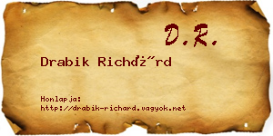 Drabik Richárd névjegykártya